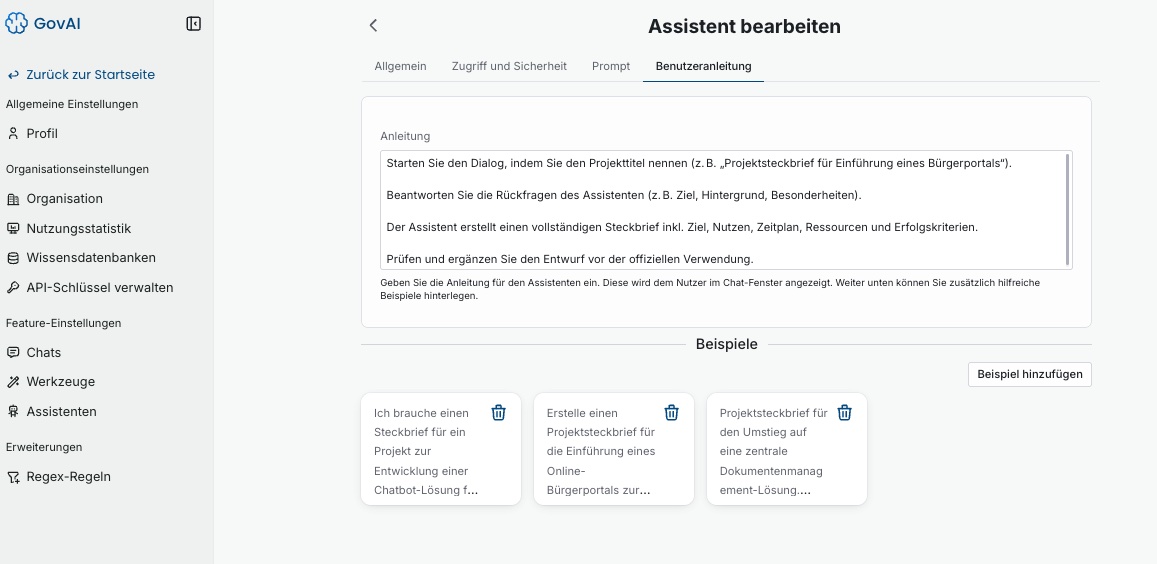 Assistent bearbeiten – Benutzeranleitung